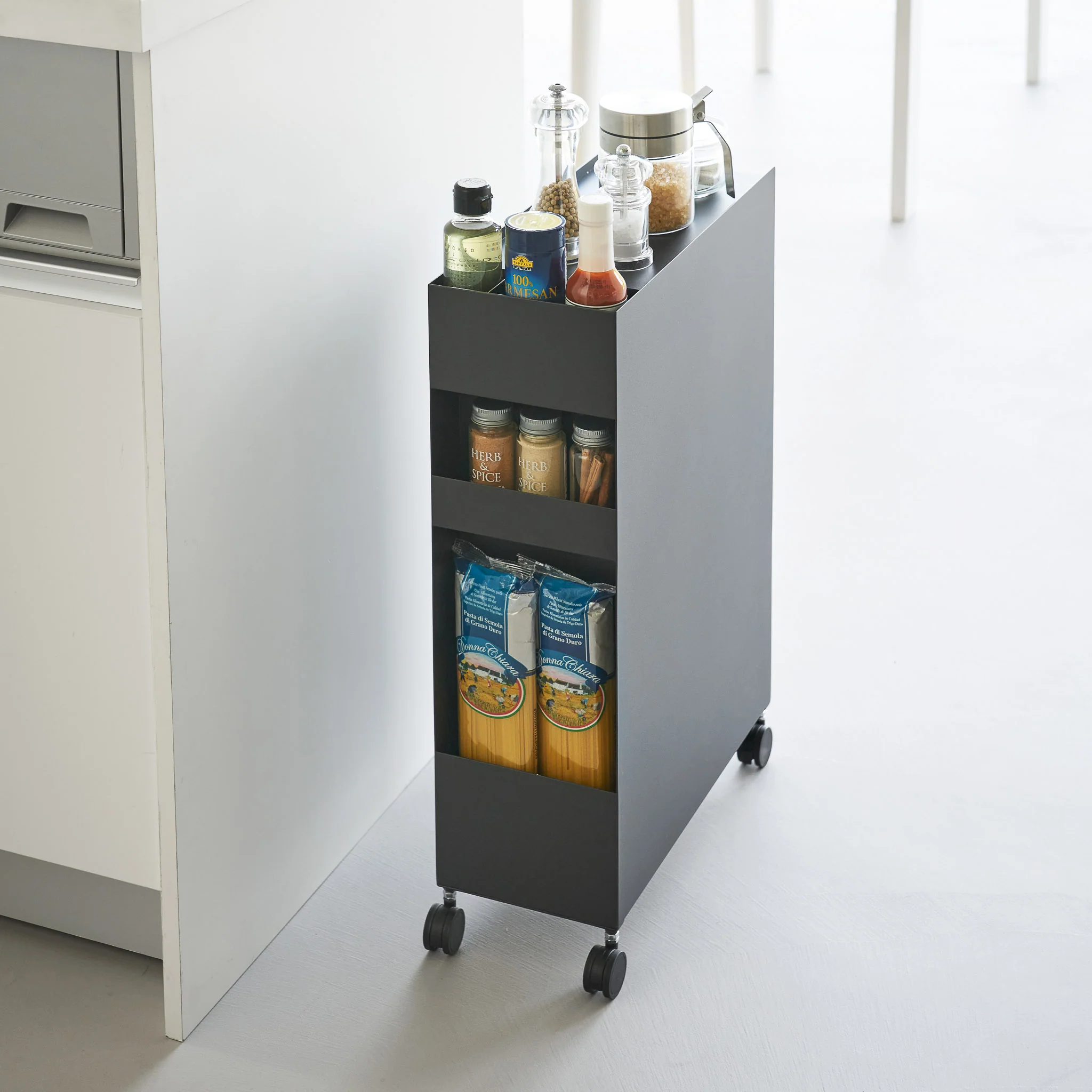 3-Tiered Storage Basket Stand with Casters - Image 10
