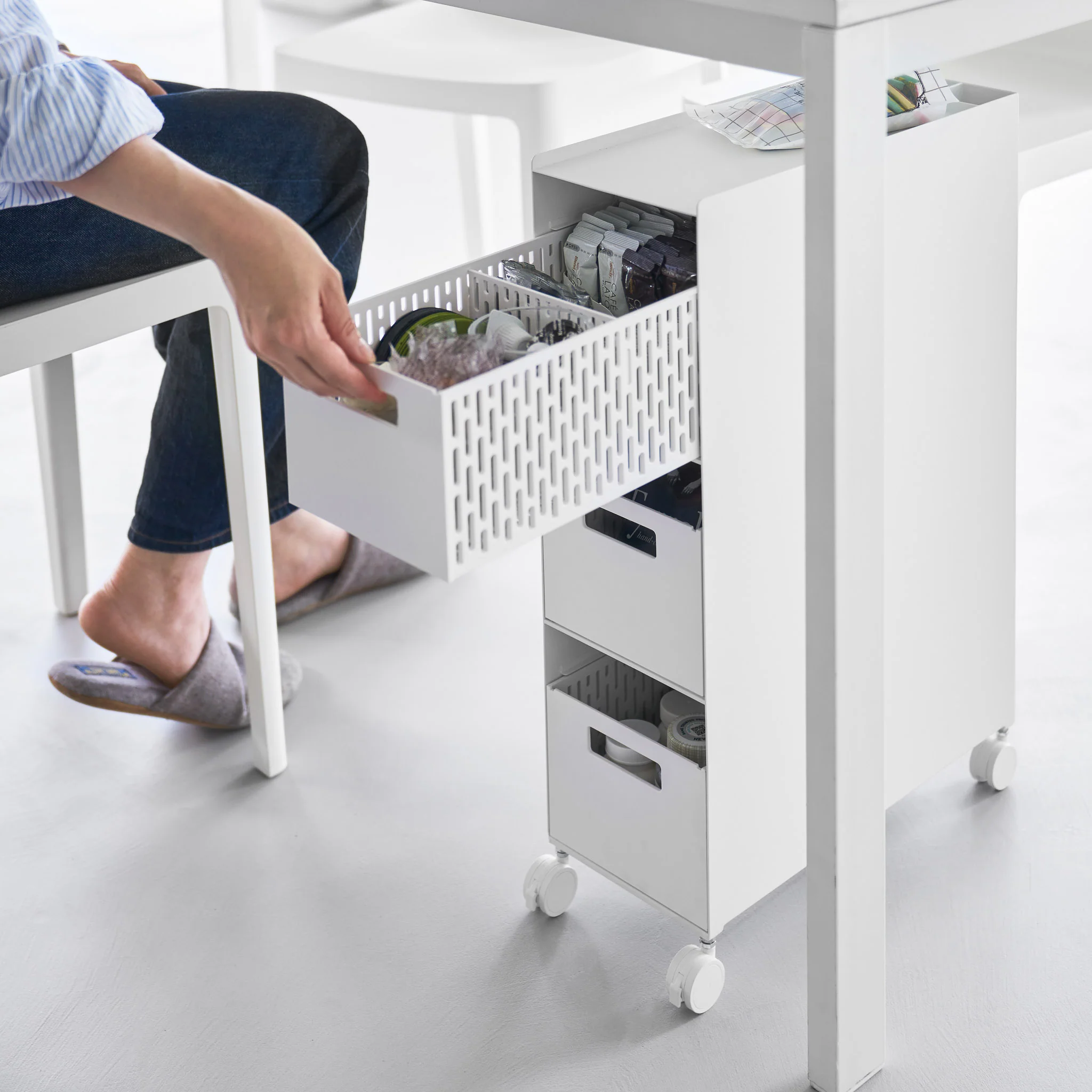 3-Tiered Storage Basket Stand with Casters - Image 16