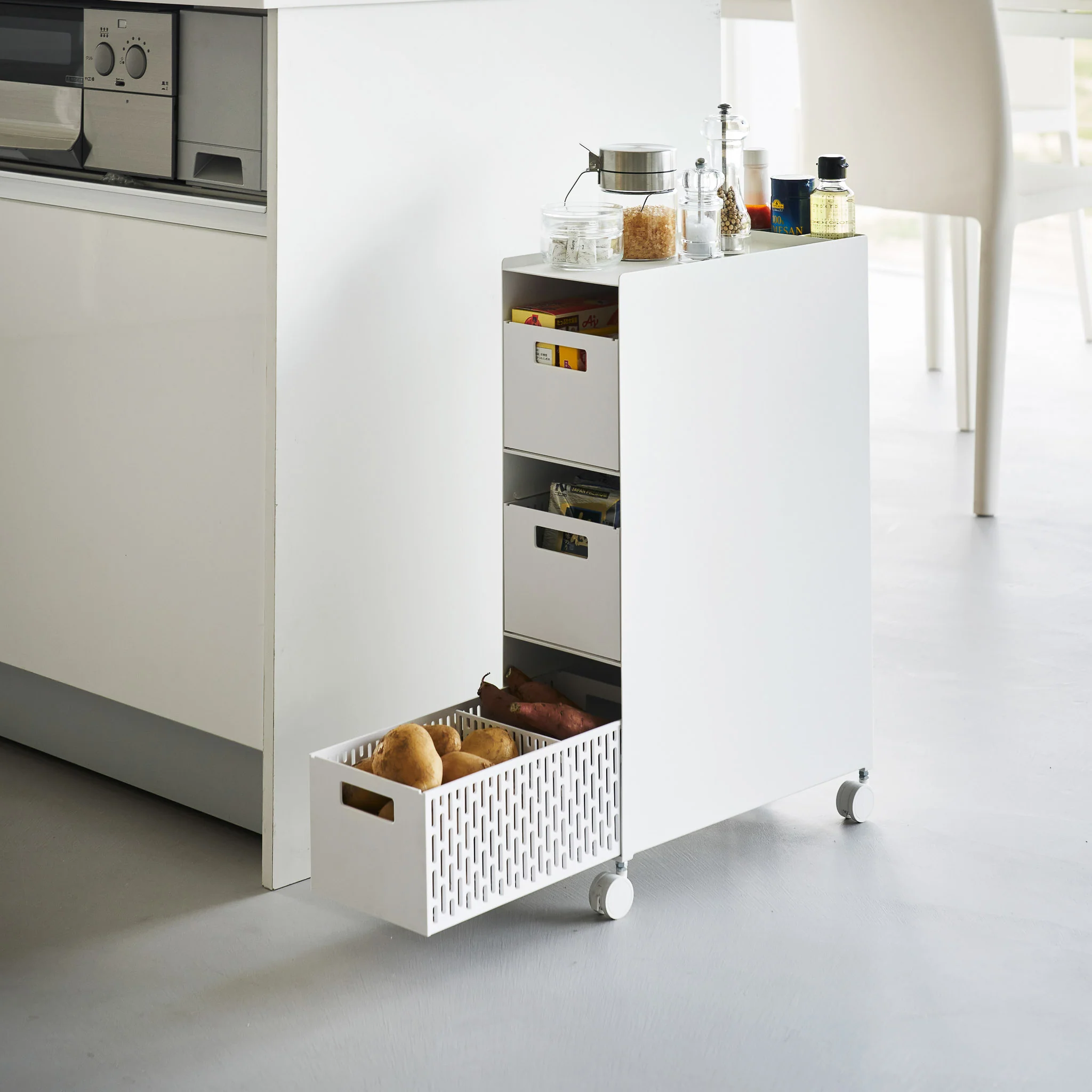 3-Tiered Storage Basket Stand with Casters - Image 22