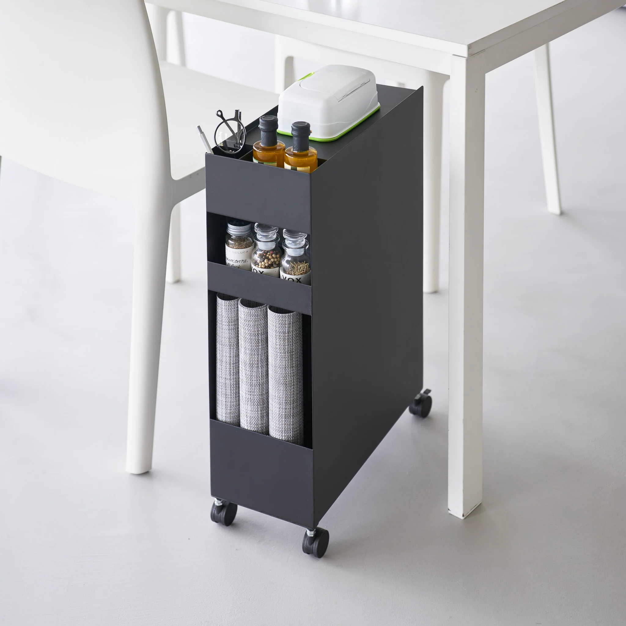 3-Tiered Storage Basket Stand with Casters - Image 4