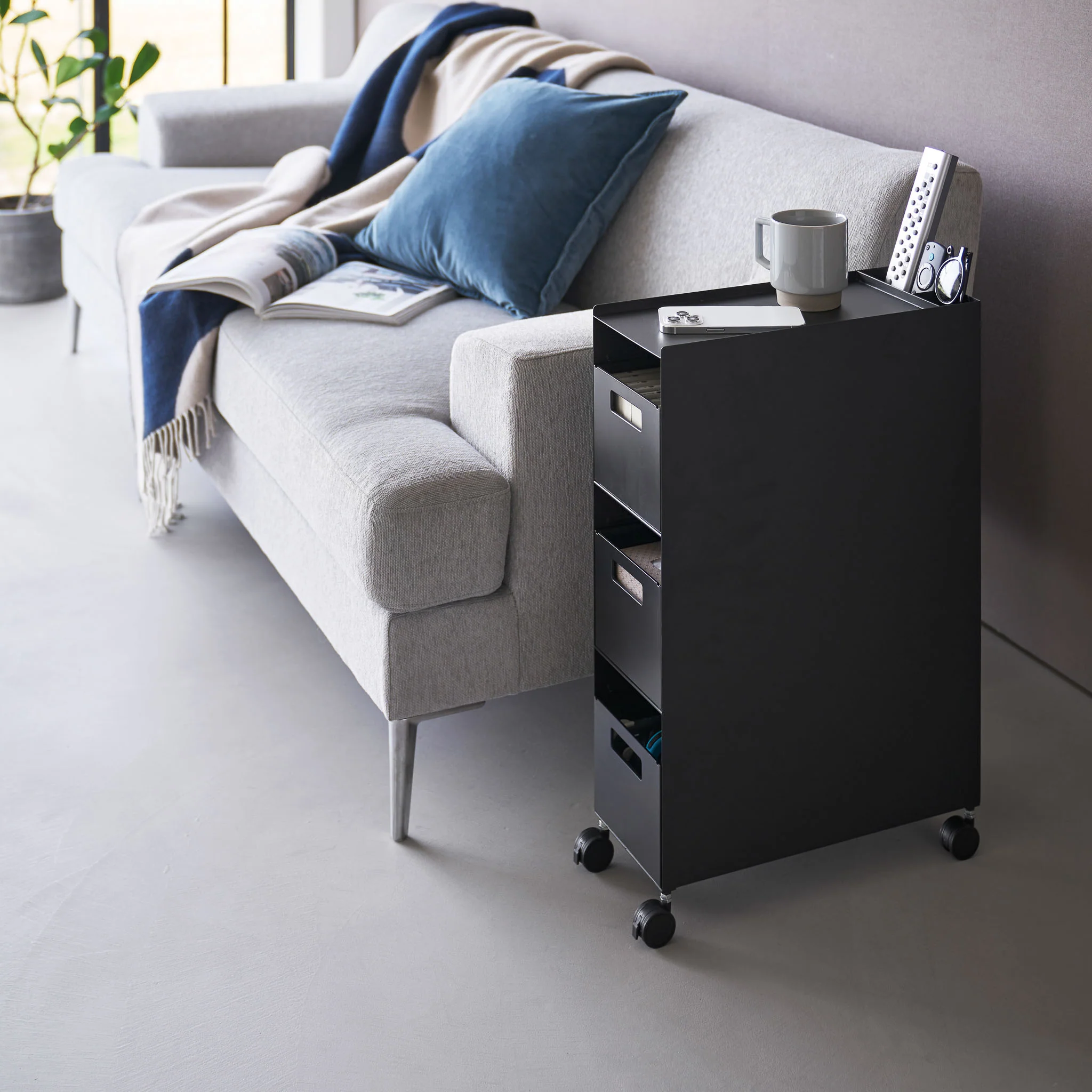 3-Tiered Storage Basket Stand with Casters - Image 6