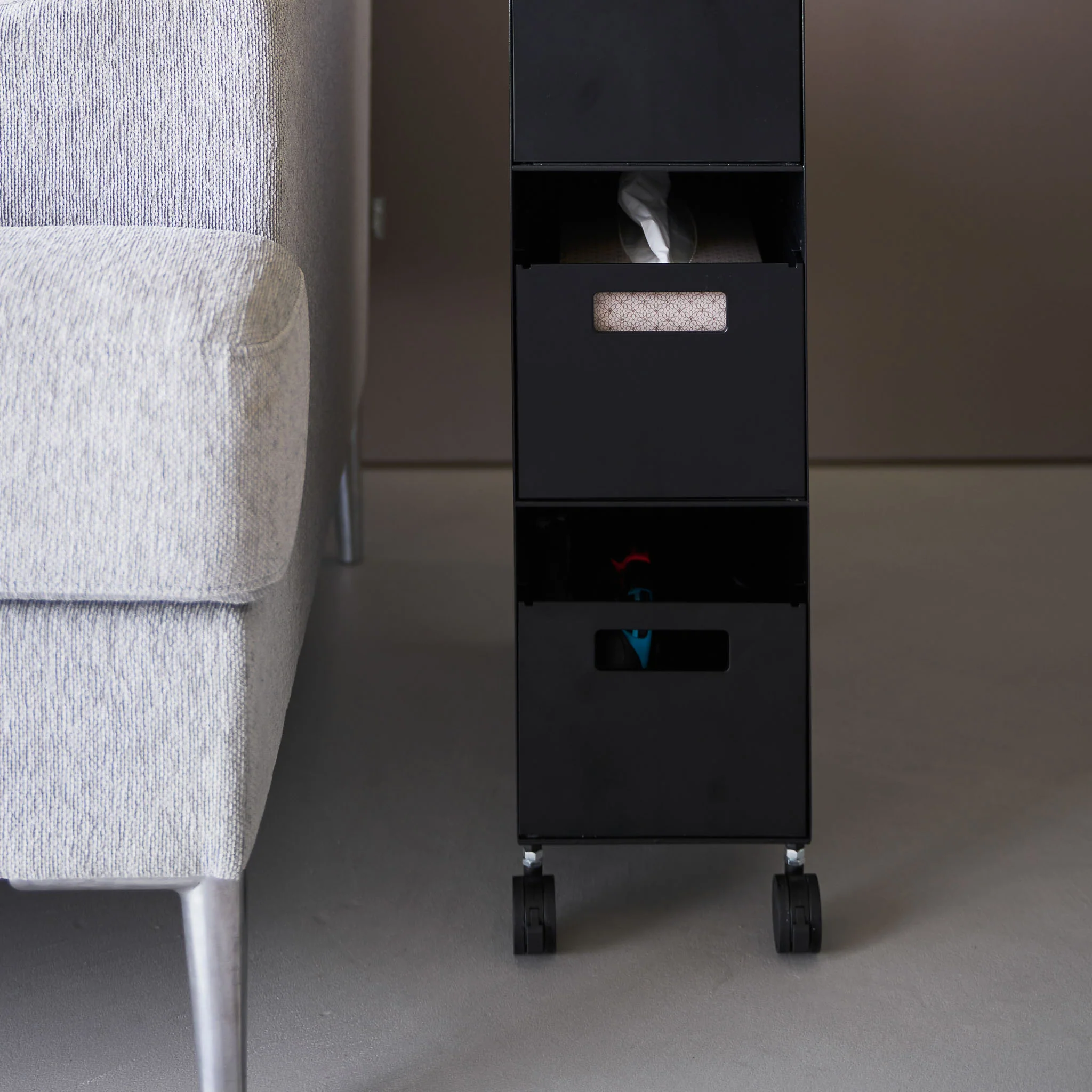 3-Tiered Storage Basket Stand with Casters - Image 7