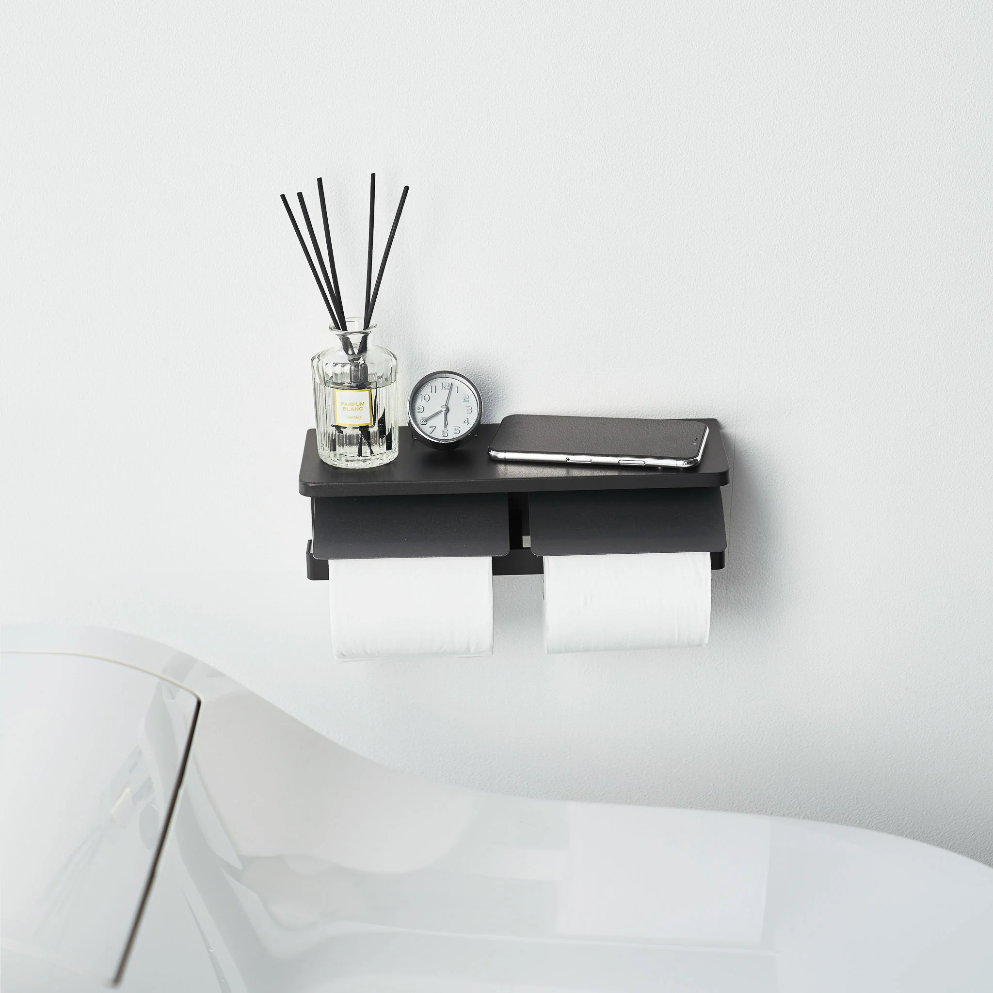 Wall-Mounted Double Toilet Paper Holder - Image 3