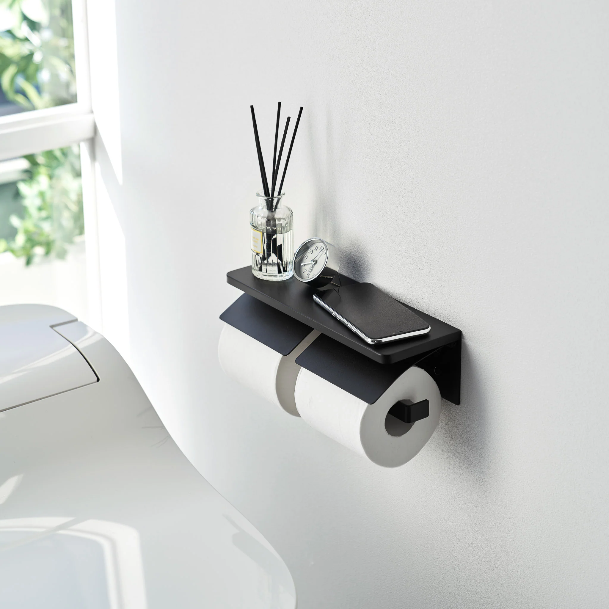 Wall-Mounted Double Toilet Paper Holder - Image 4