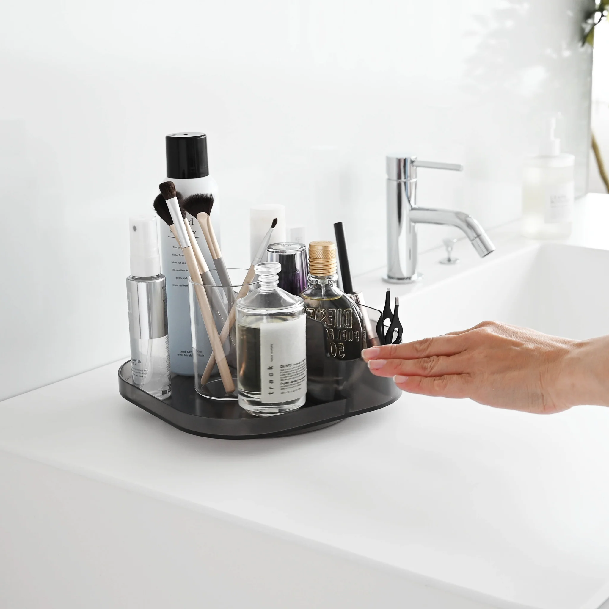 Slim Rotating Storage Tray with Compartments - Image 12
