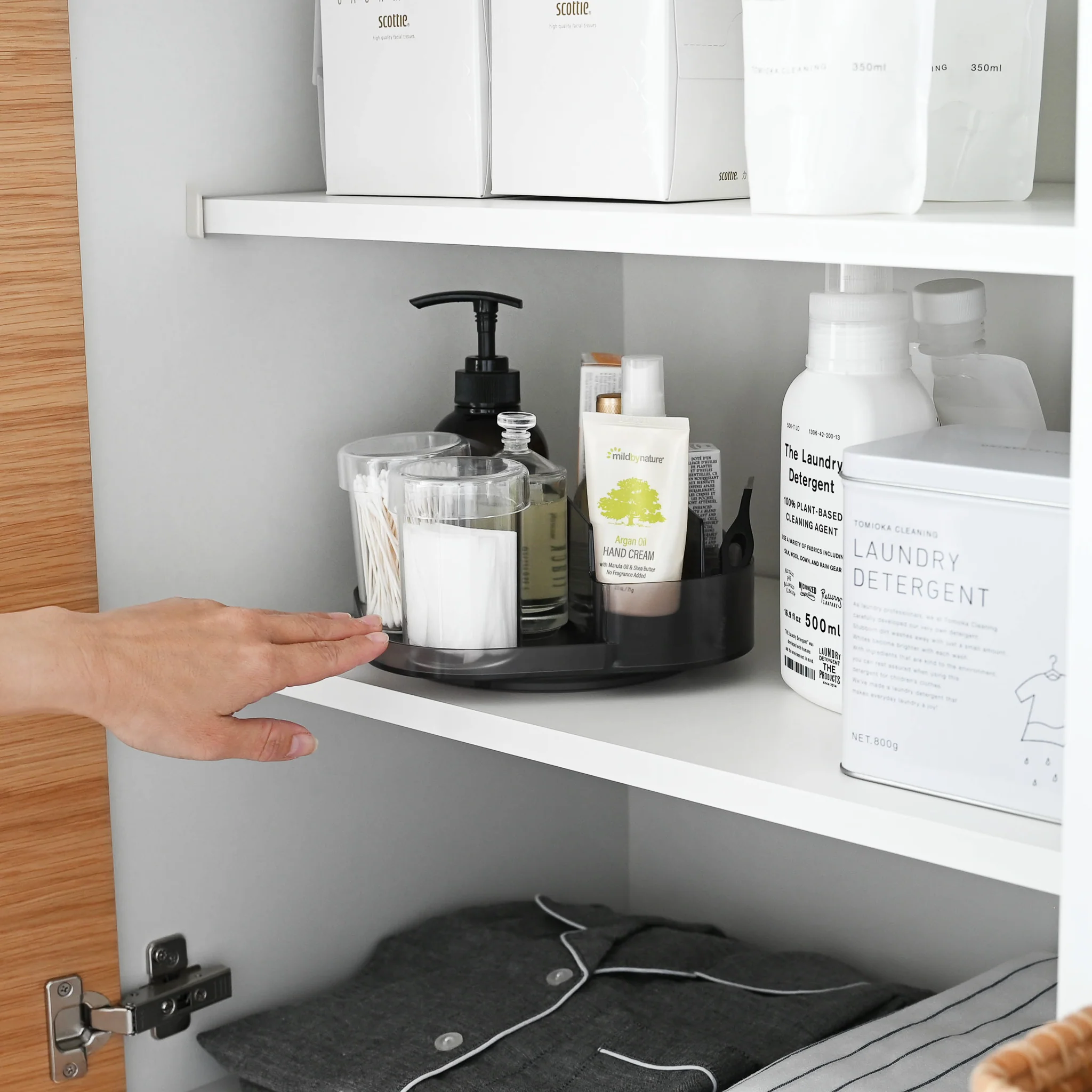 Slim Rotating Storage Tray with Compartments - Image 15