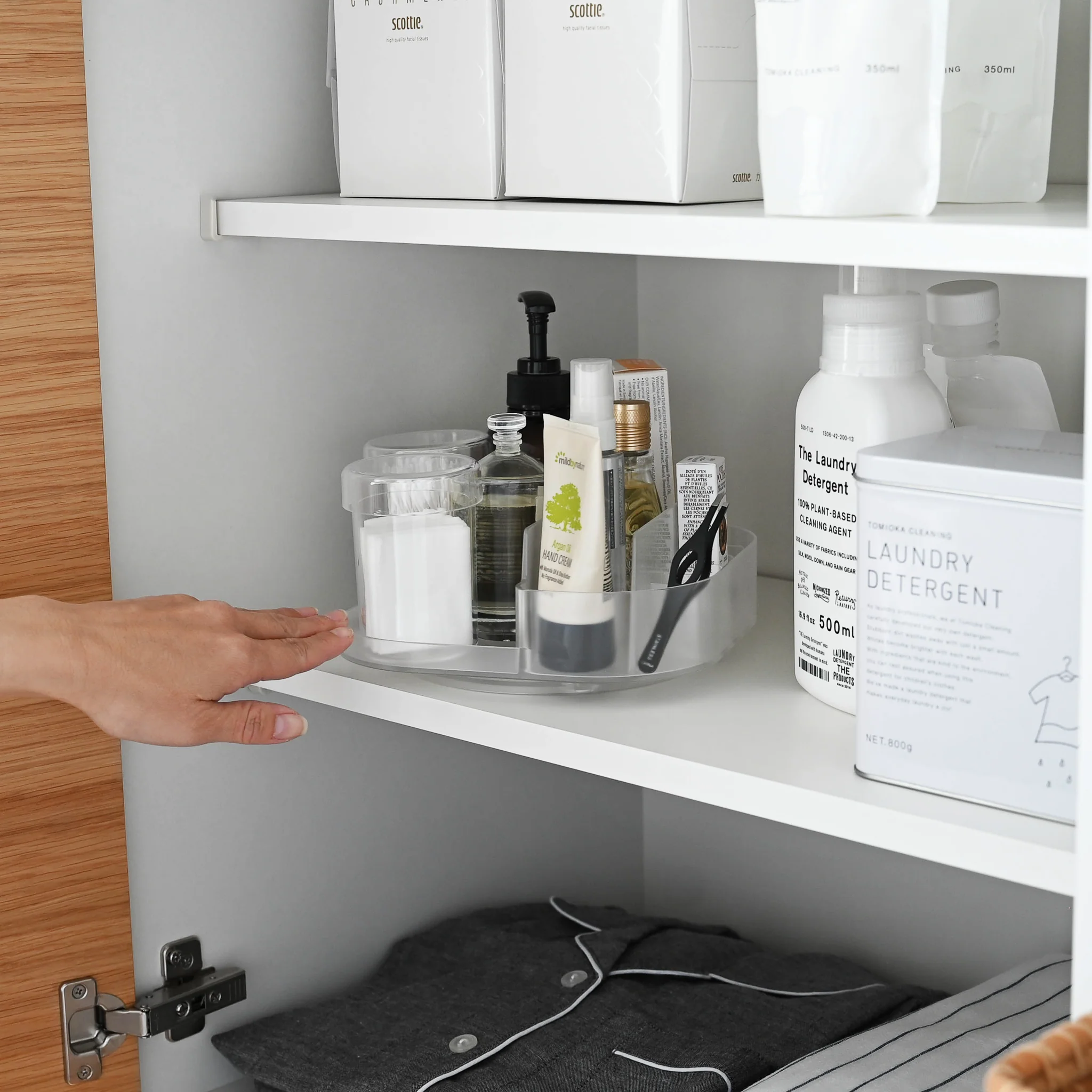Slim Rotating Storage Tray with Compartments - Image 6