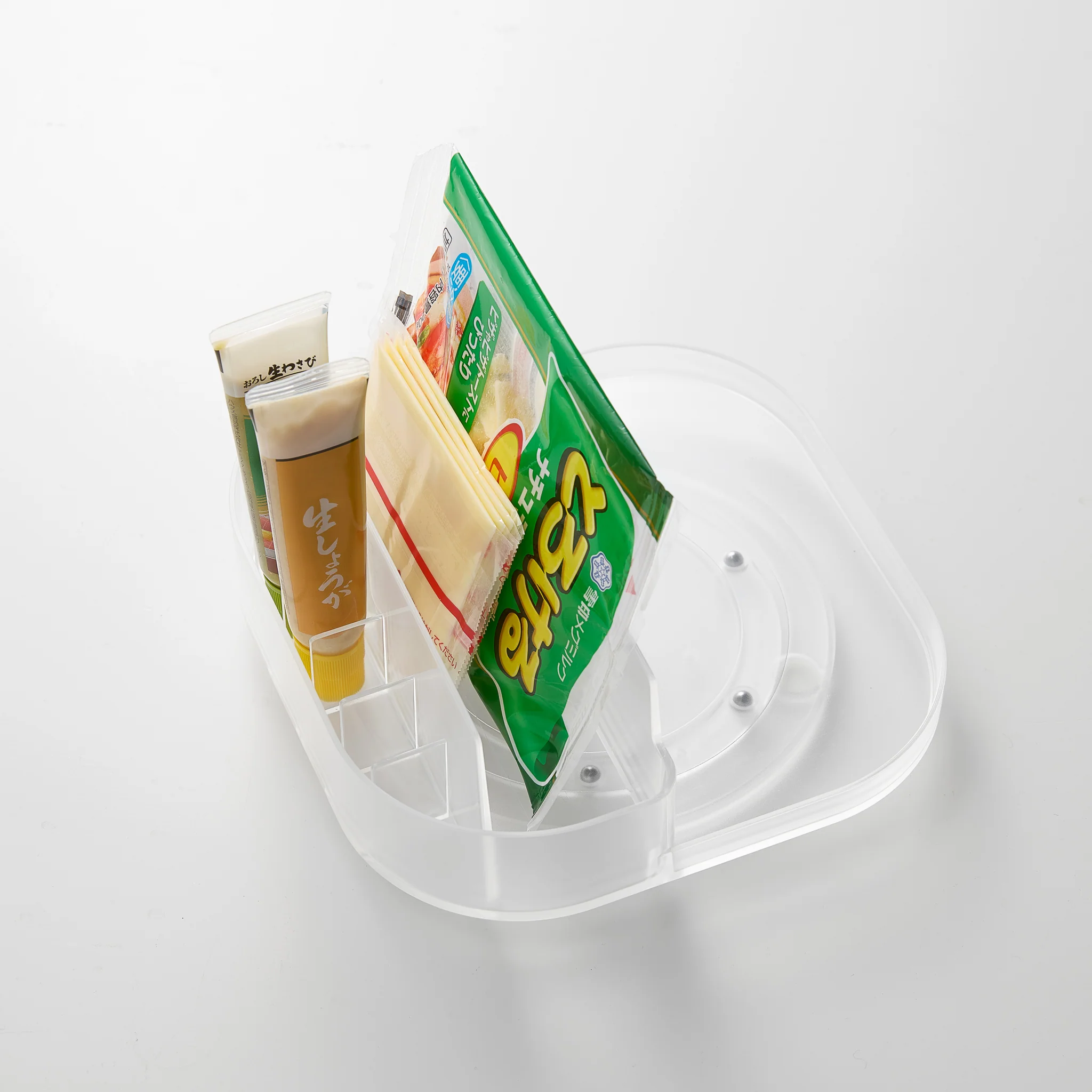 Slim Rotating Storage Tray with Compartments - Image 9