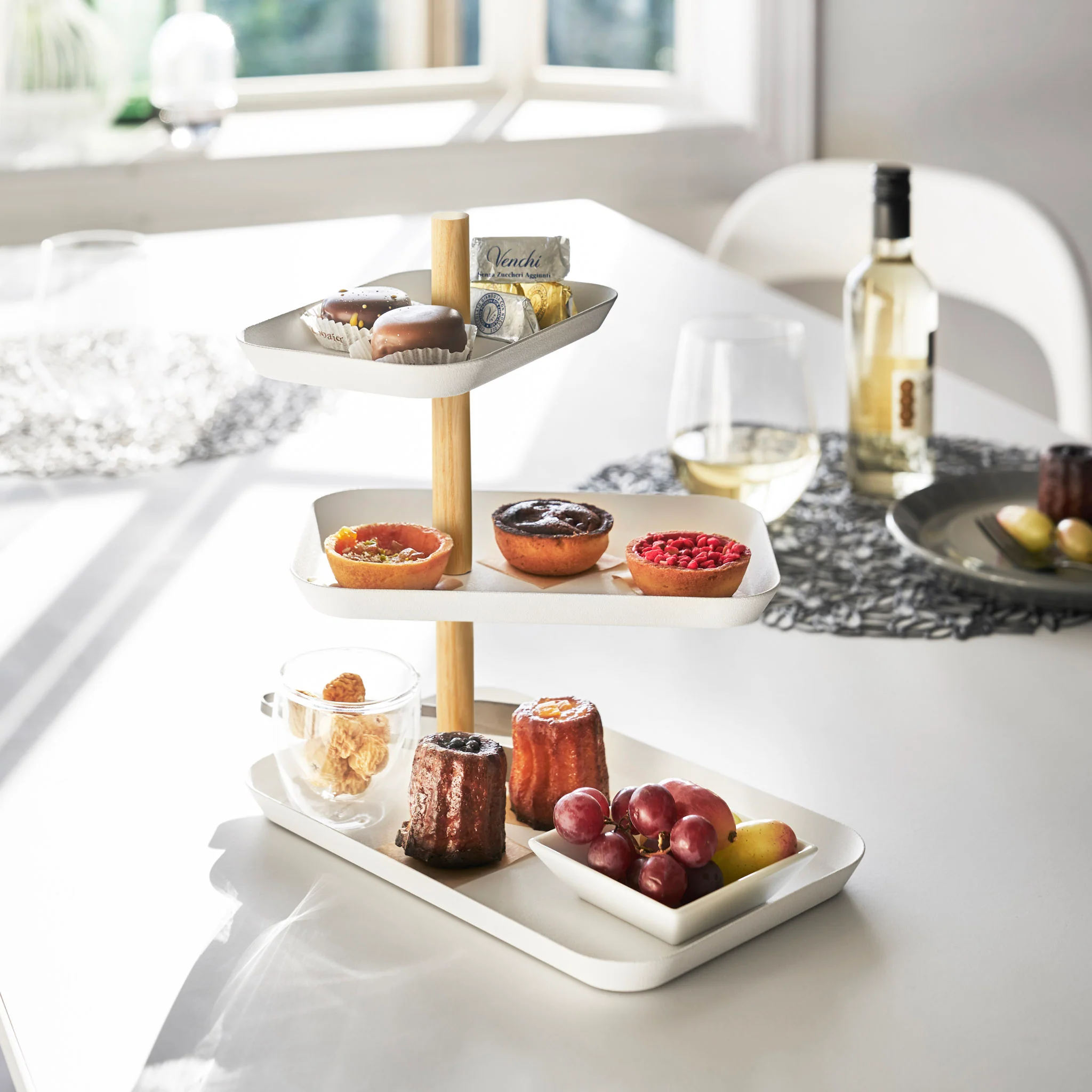 3-Tiered Accessory Stand with Rotatable Trays - Image 11