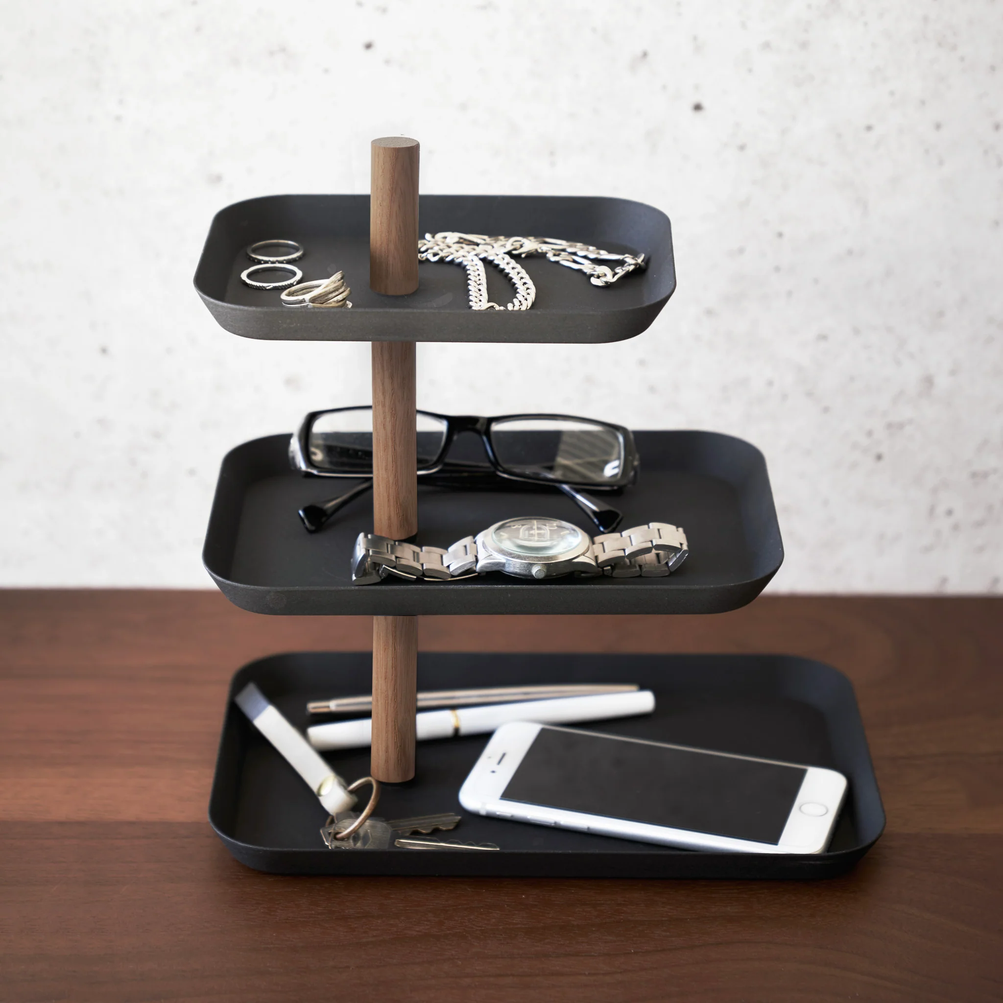 3-Tiered Accessory Stand with Rotatable Trays - Image 3