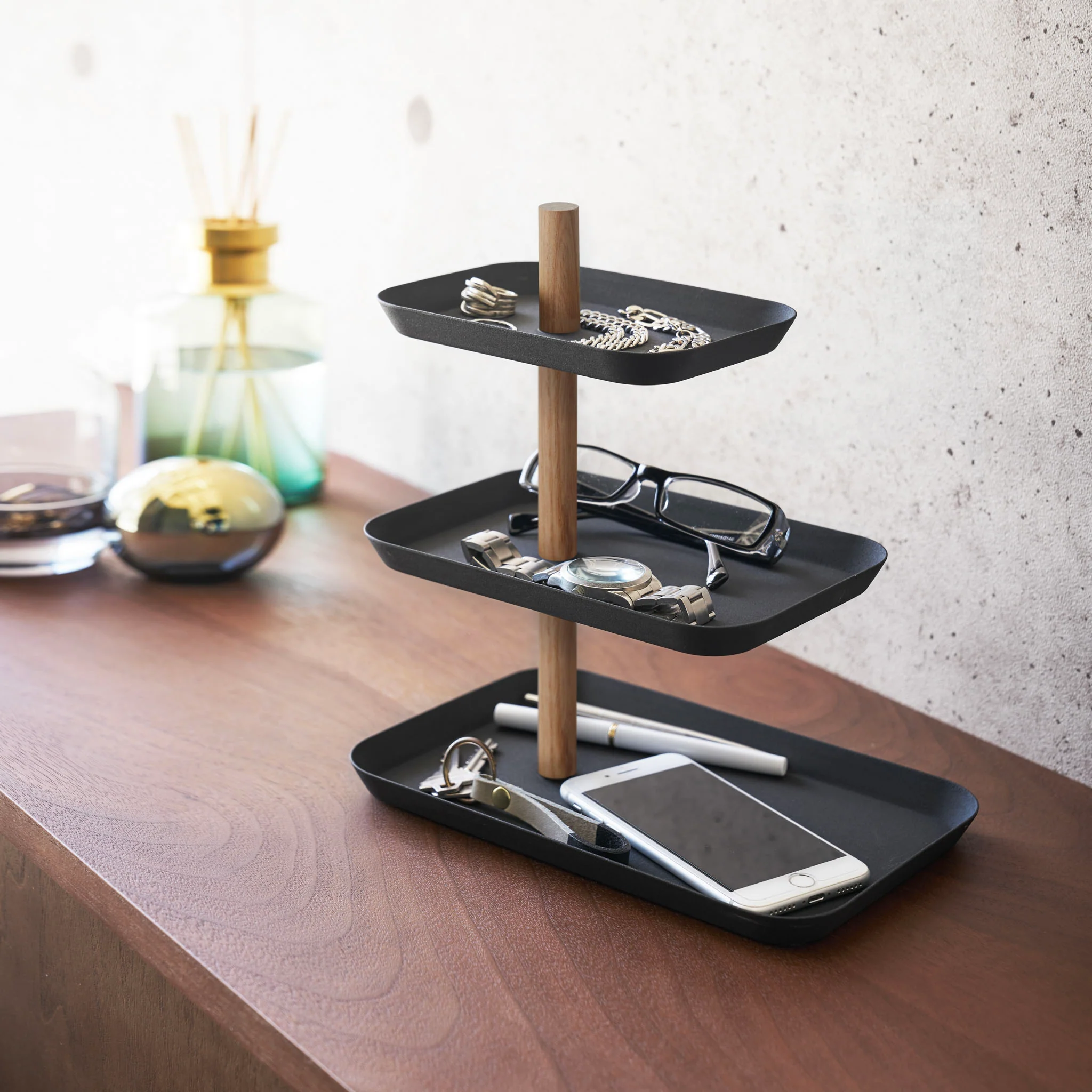 3-Tiered Accessory Stand with Rotatable Trays - Image 4