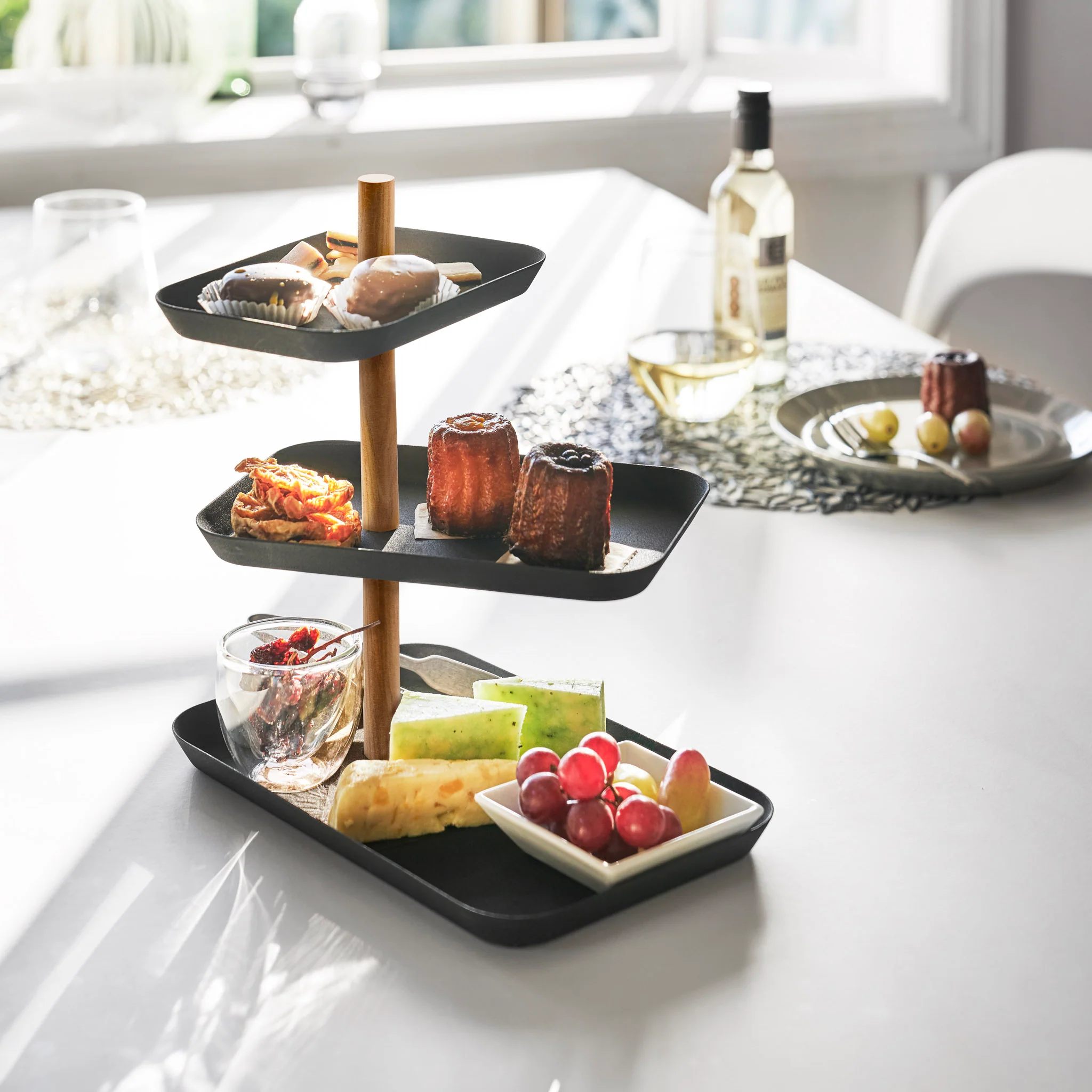 3-Tiered Accessory Stand with Rotatable Trays - Image 6