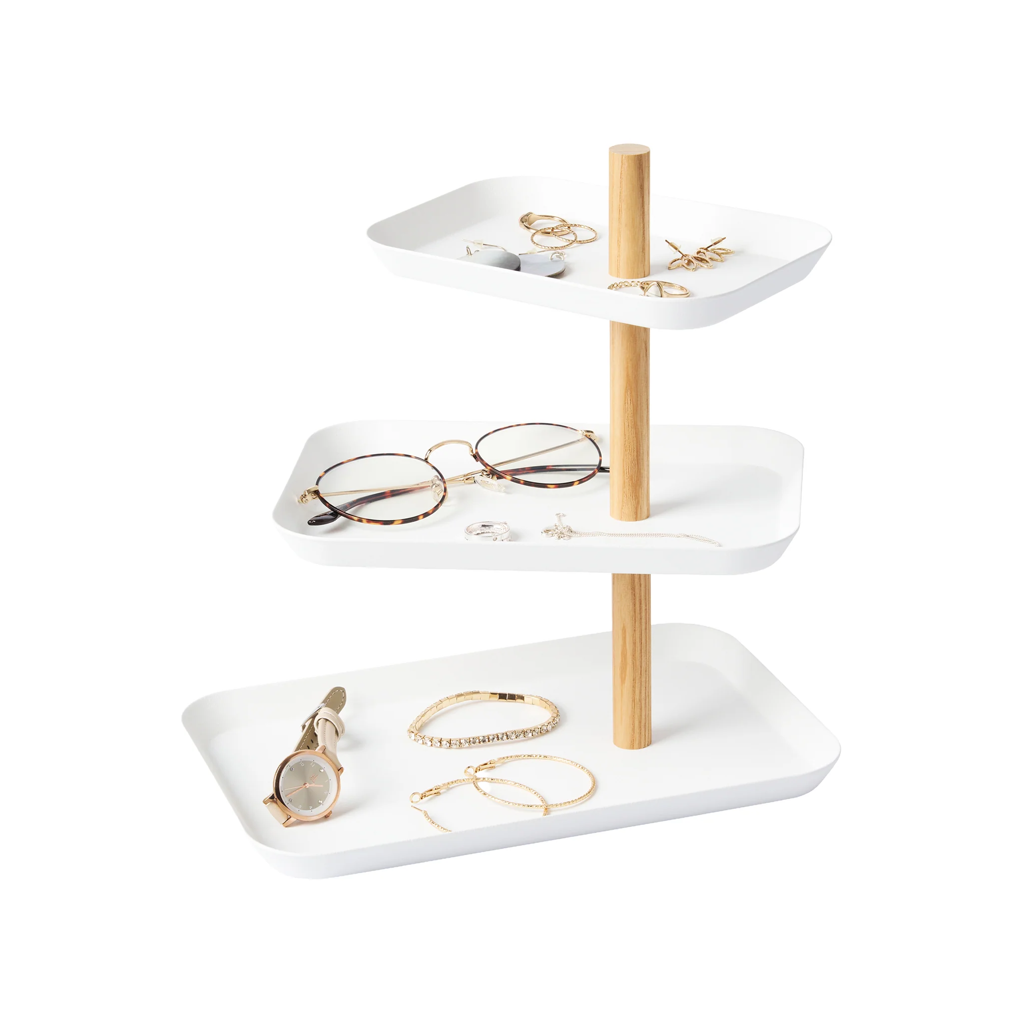 3-Tiered Accessory Stand with Rotatable Trays - Image 7
