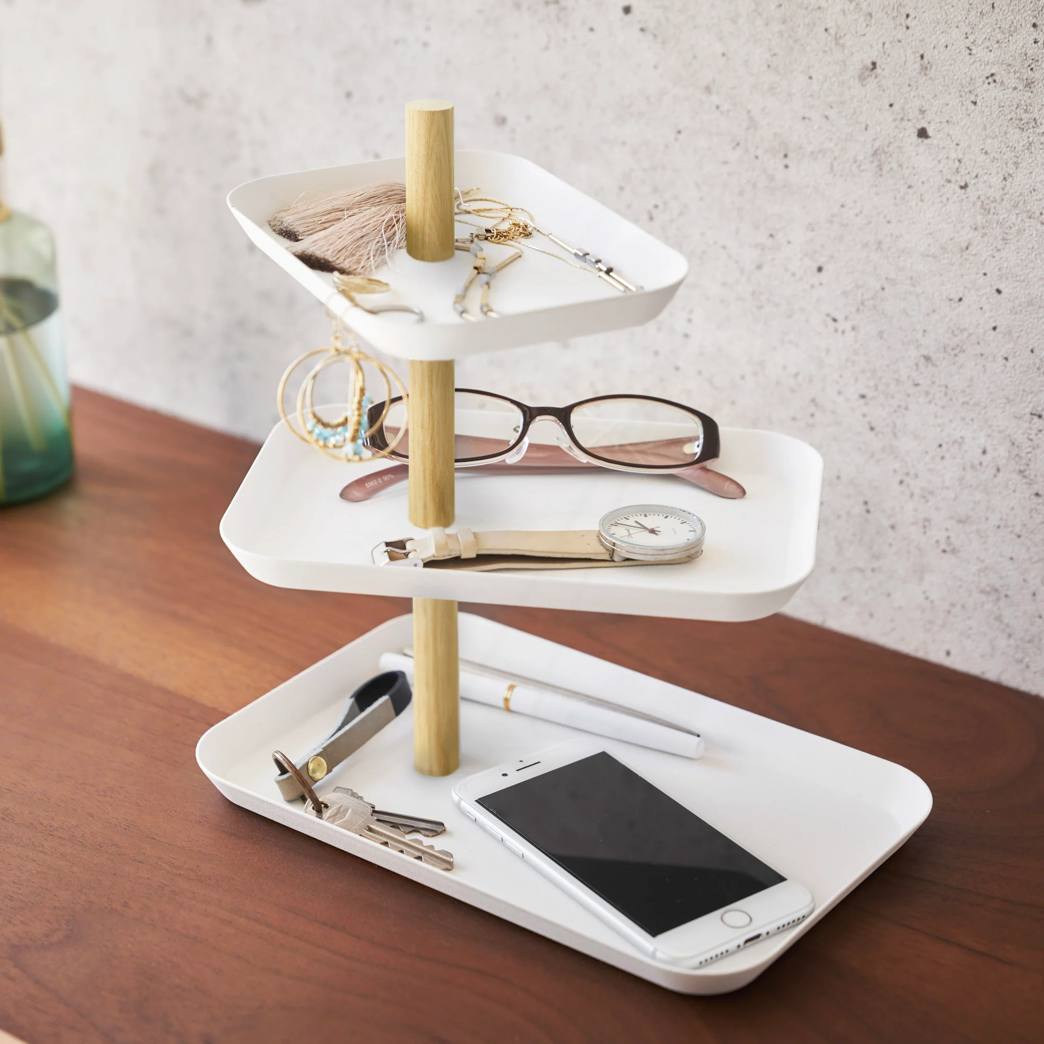 3-Tiered Accessory Stand with Rotatable Trays - Image 8