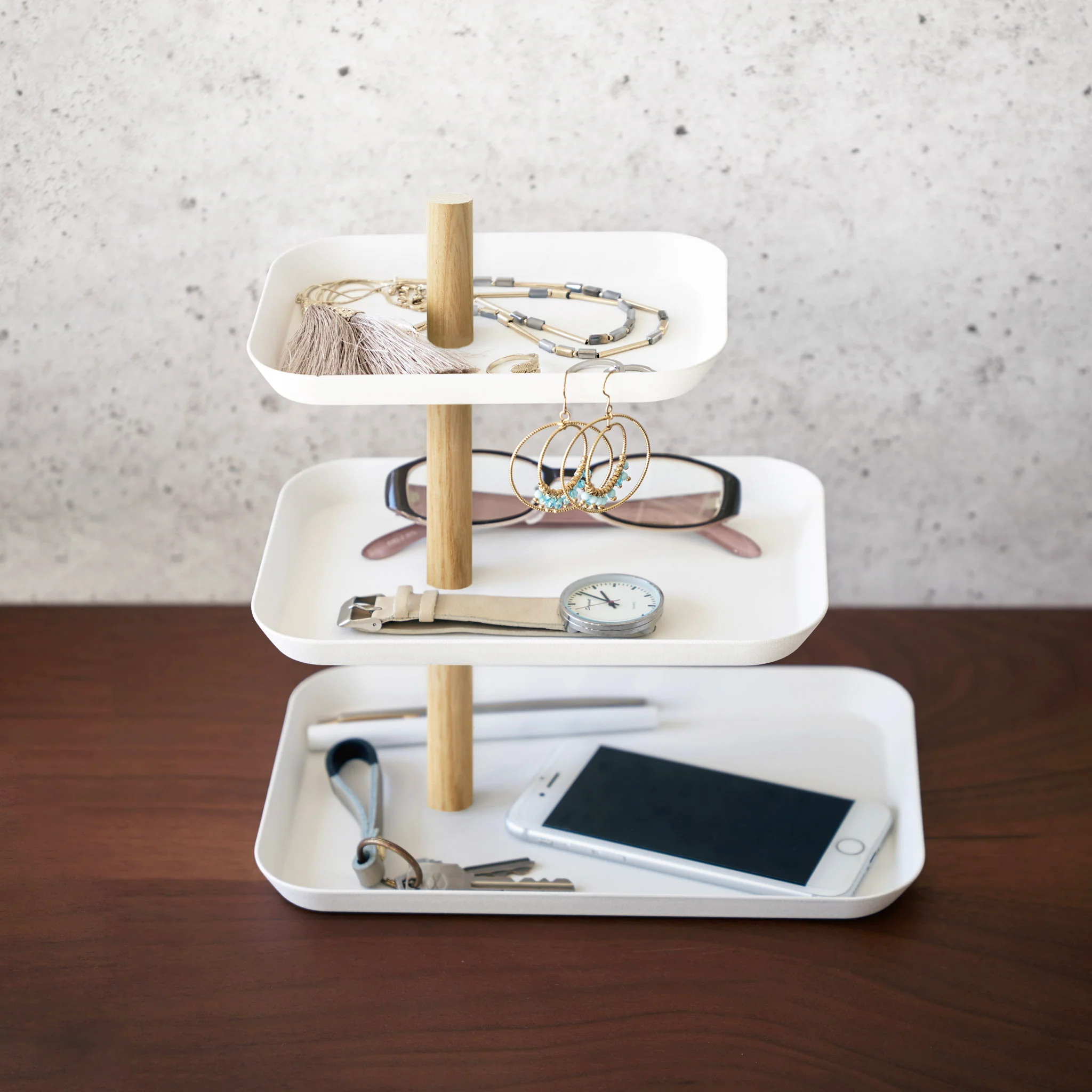 3-Tiered Accessory Stand with Rotatable Trays - Image 9