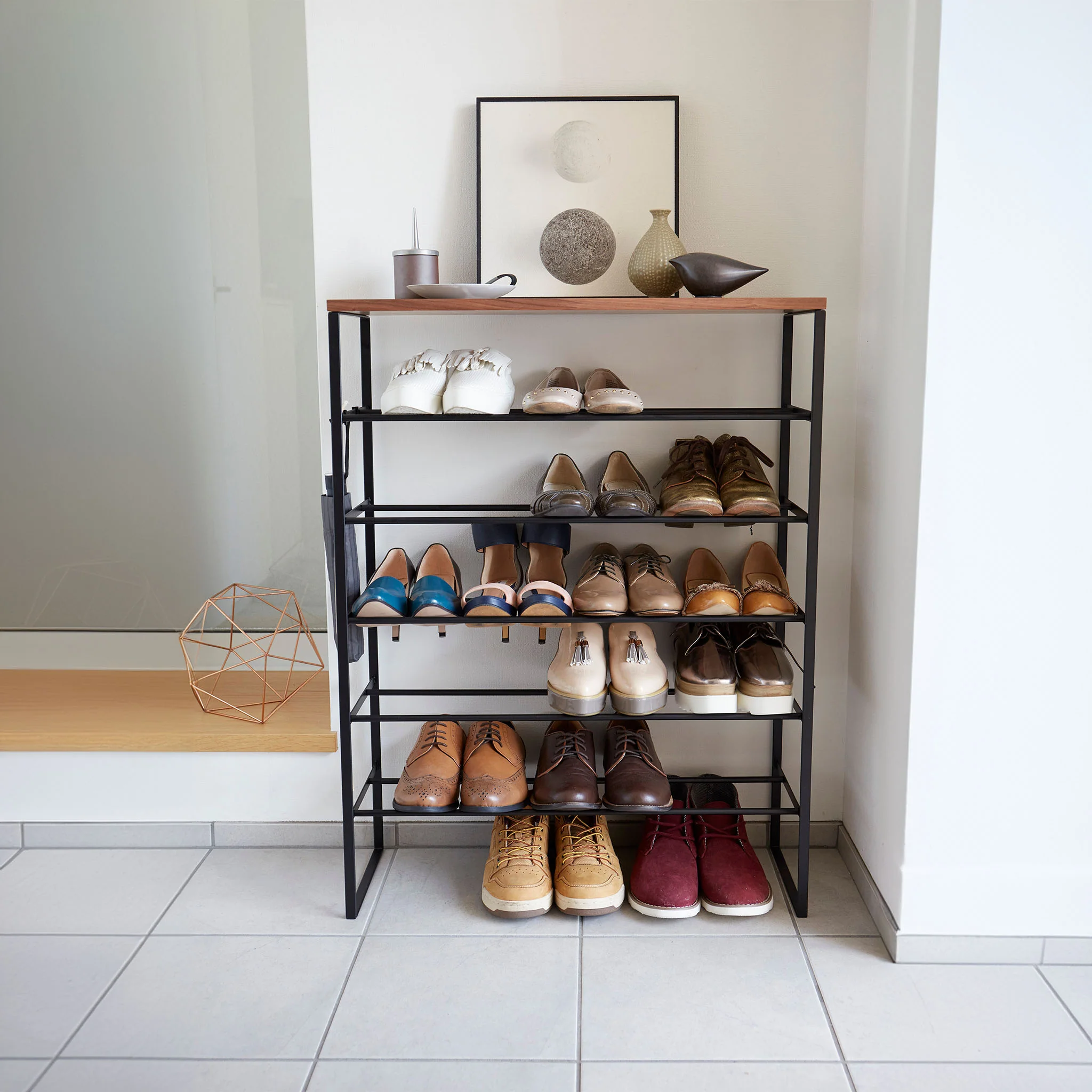 6-Tiered Wood-Top Shoe Rack - Image 12