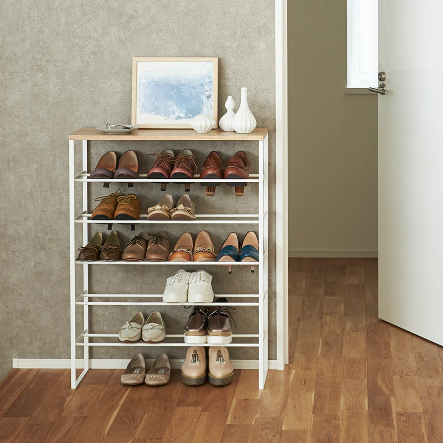6-Tiered Wood-Top Shoe Rack - Image 3