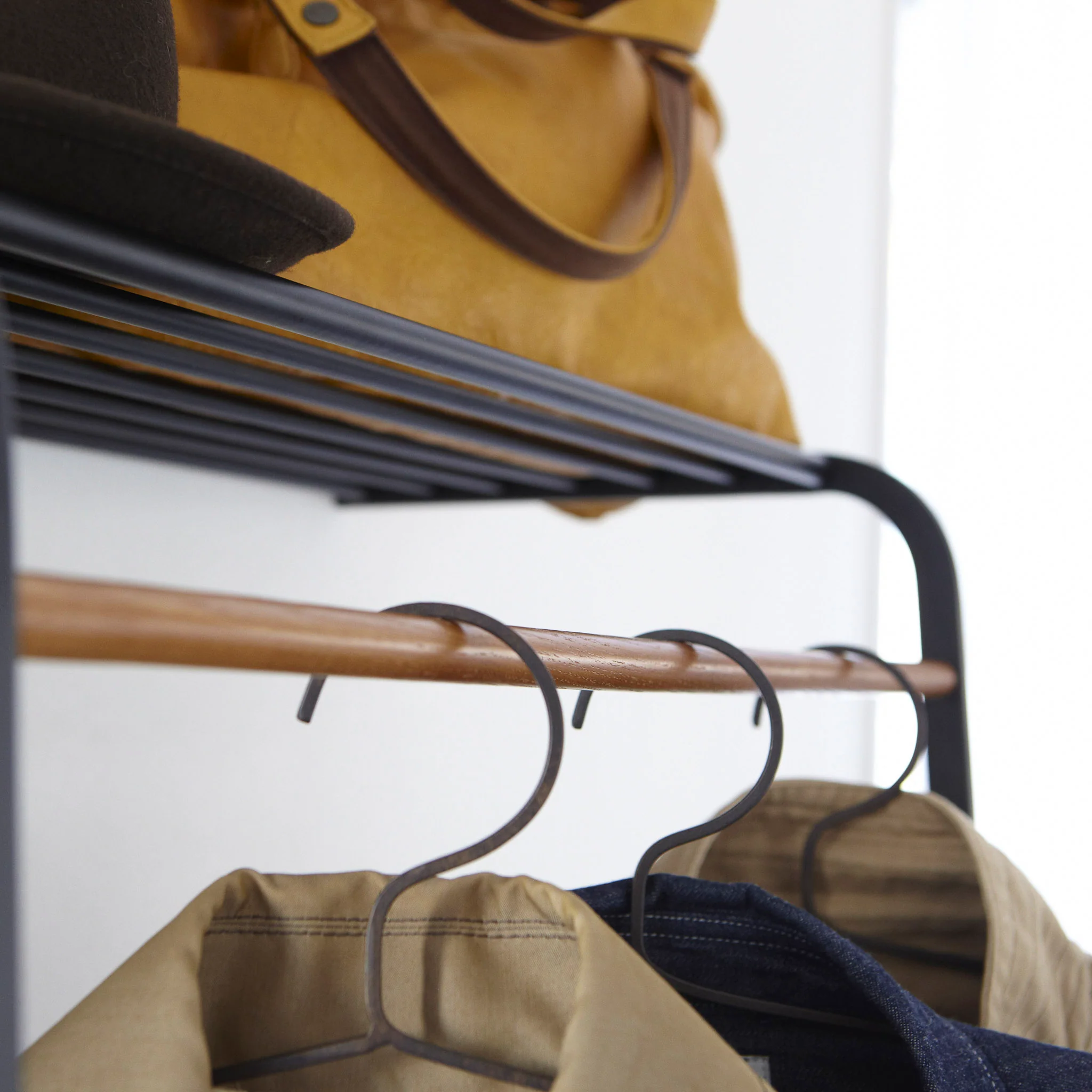 Leaning Coat Rack with Shelf - Image 6