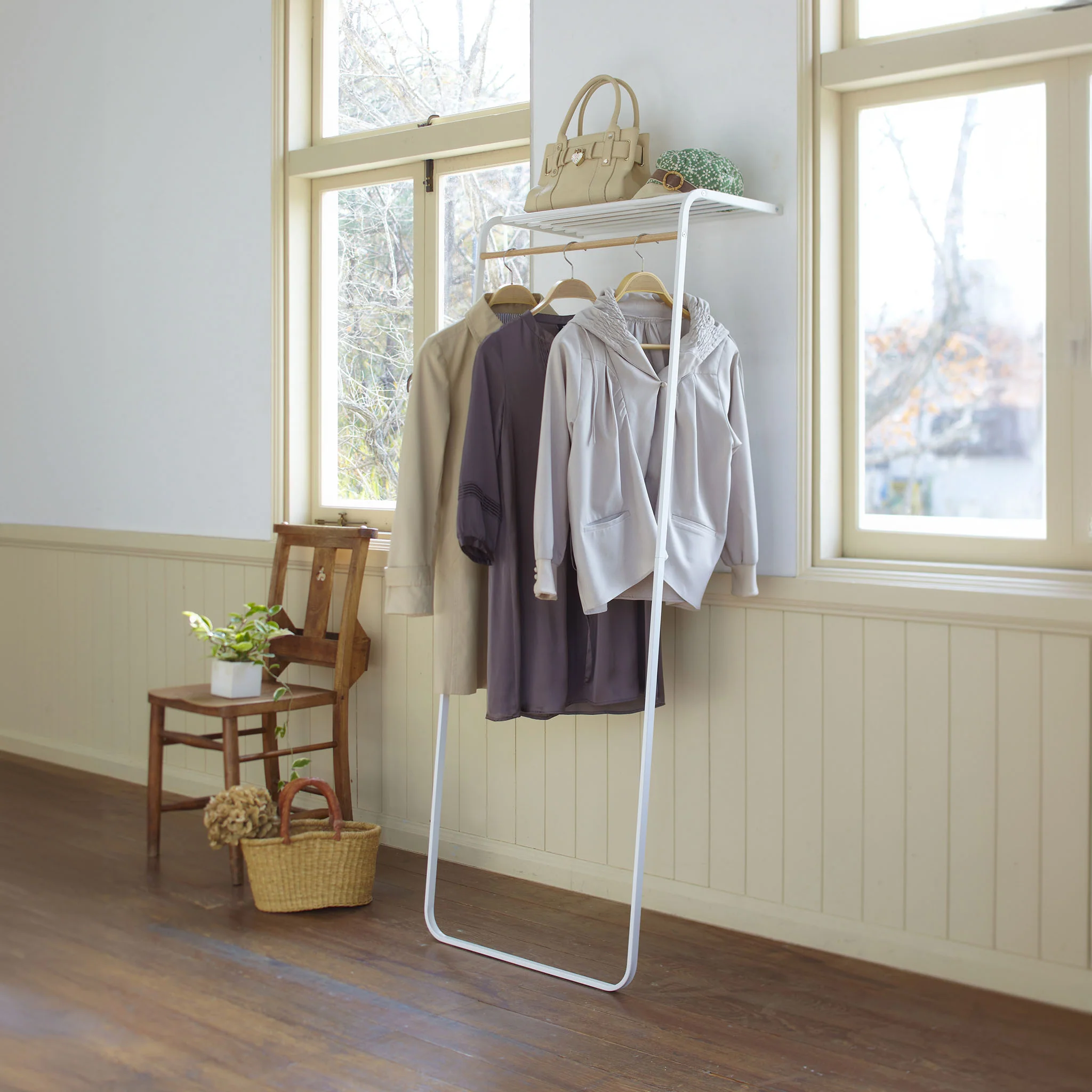 Leaning Coat Rack with Shelf - Image 8