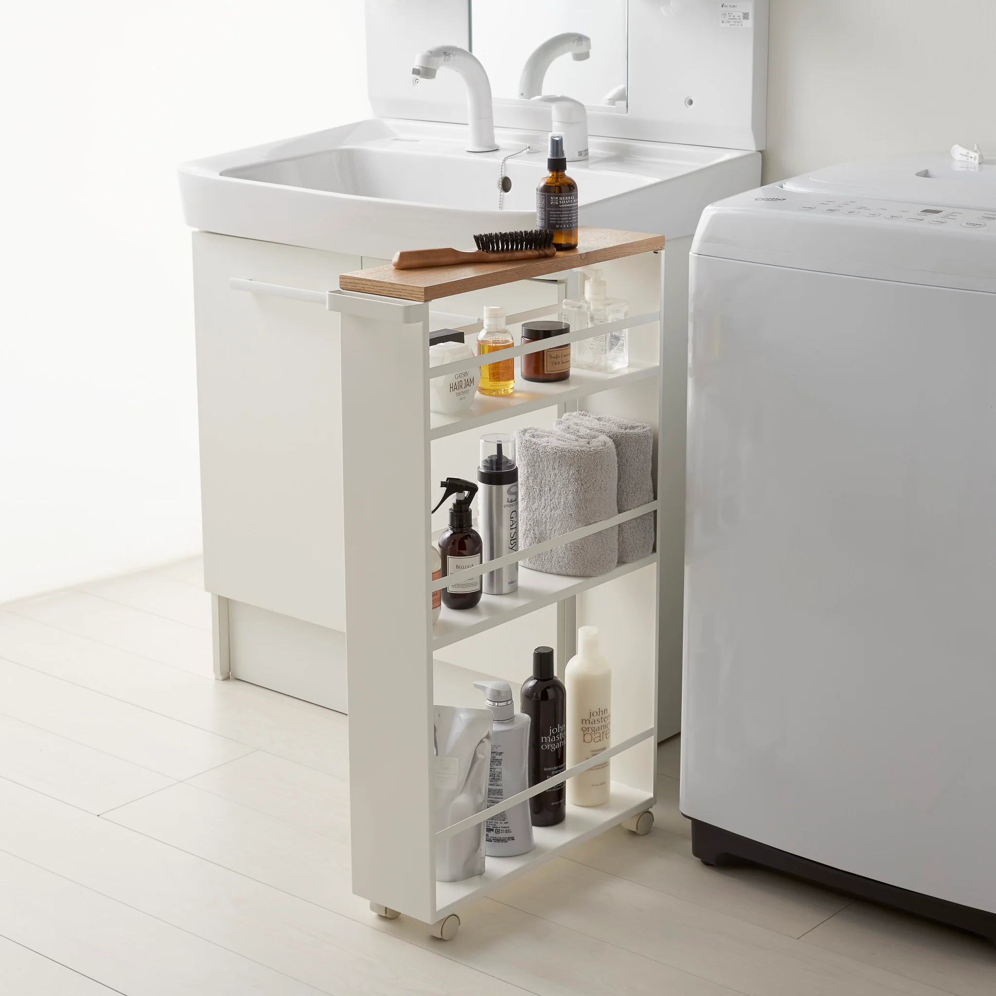 Slim Wood-Top Storage Cart - Image 11