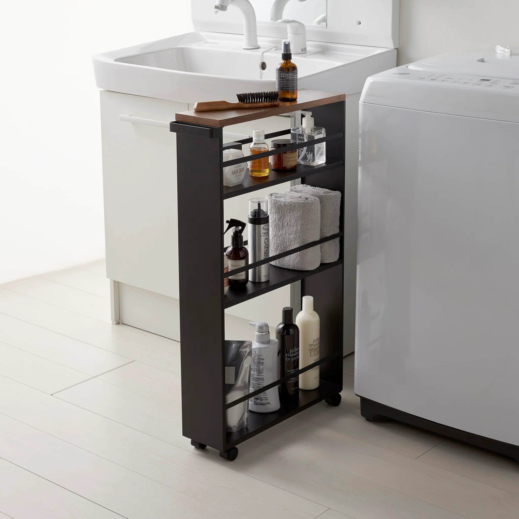 Slim Wood-Top Storage Cart - Image 6