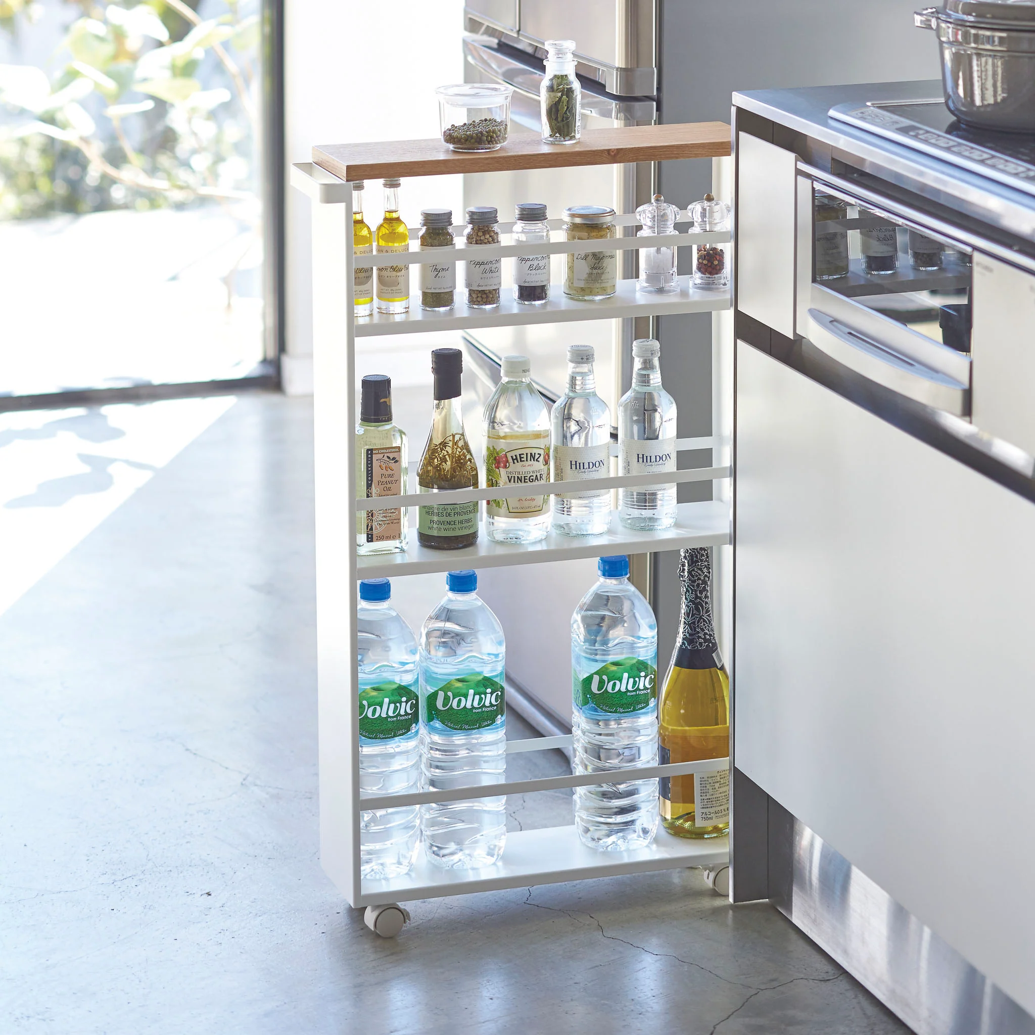Slim Wood-Top Storage Cart - Image 8