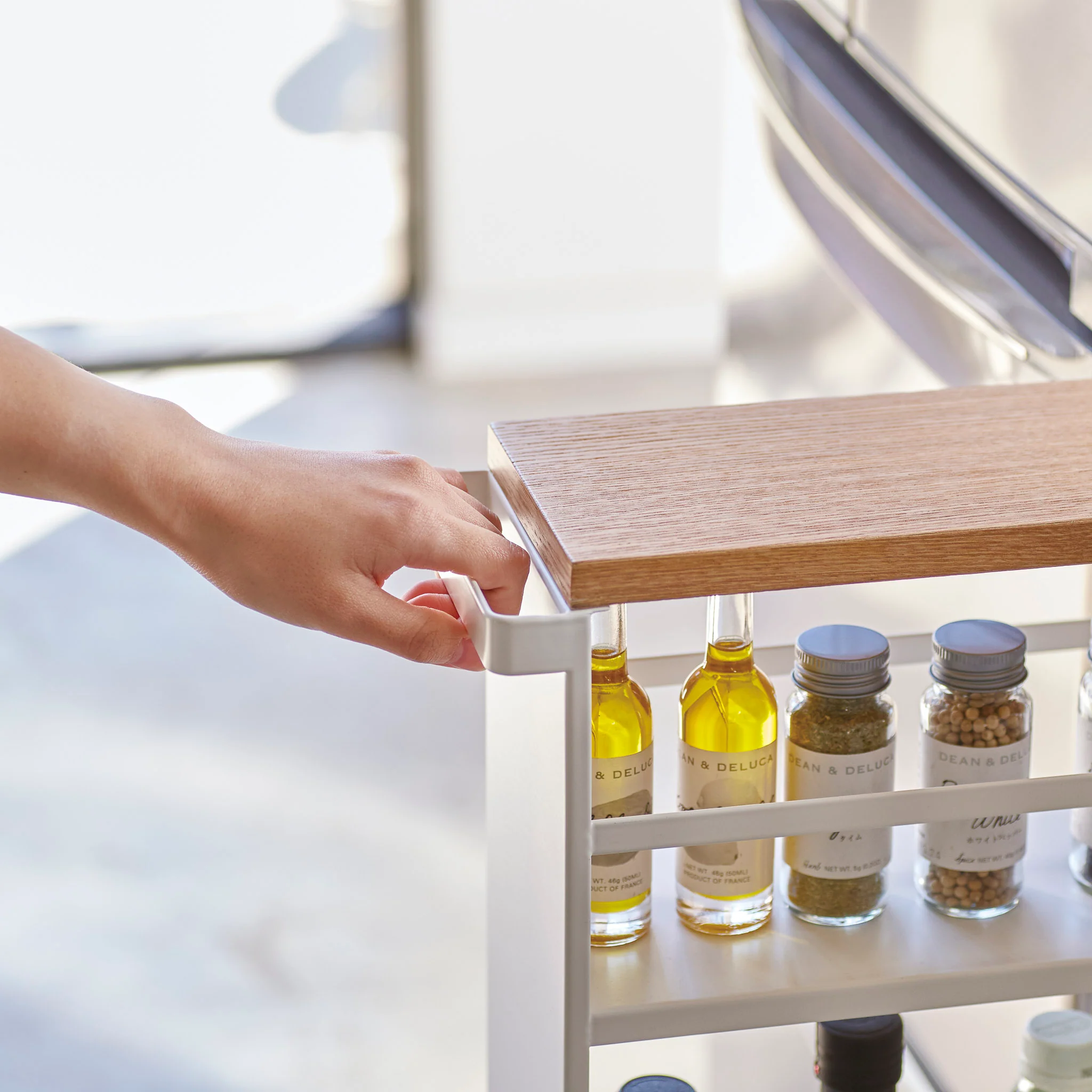 Slim Wood-Top Storage Cart - Image 9